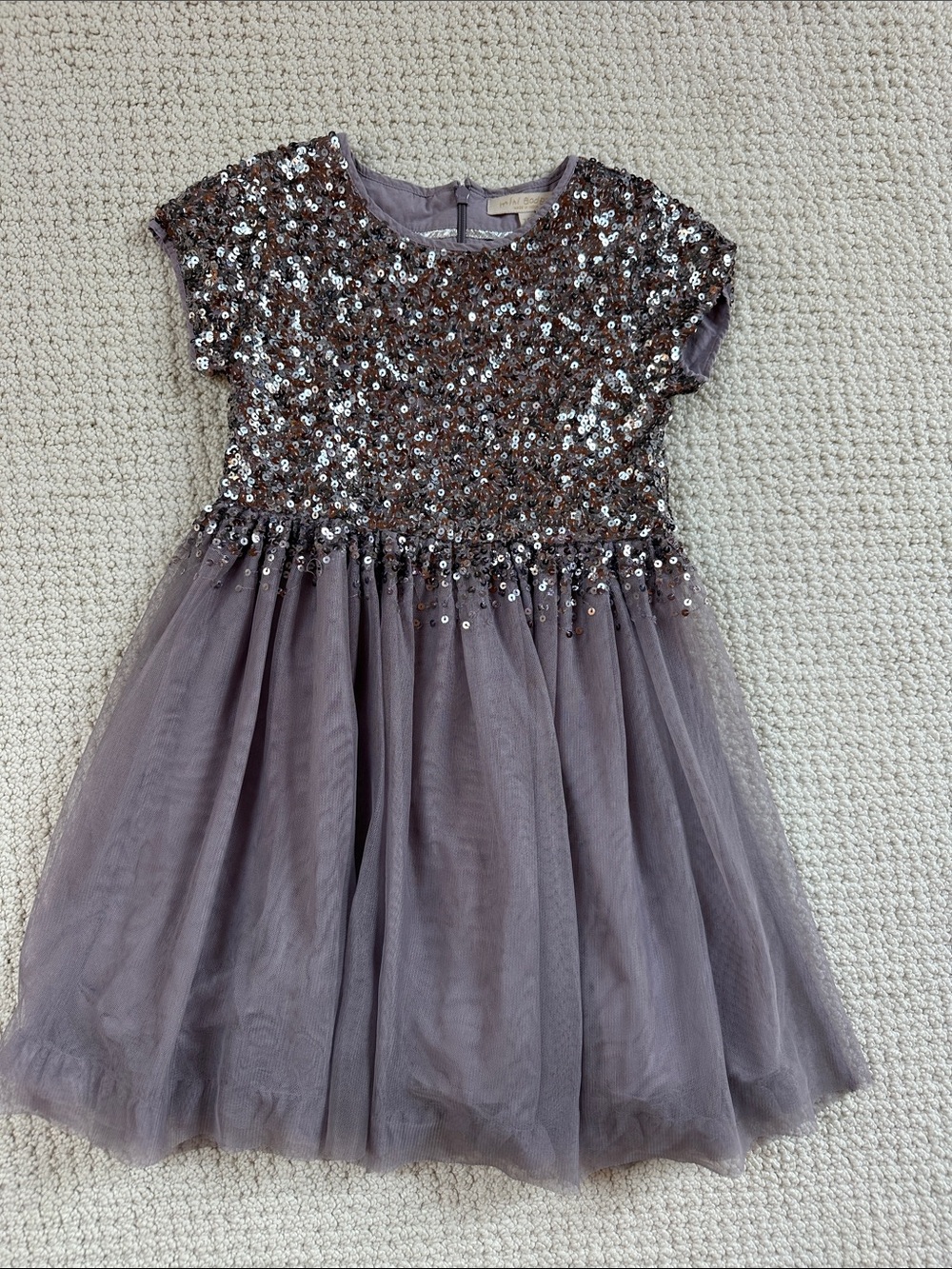 Mini Boden size 7-8 Girls Lavender Sequin Tulle Party Dress